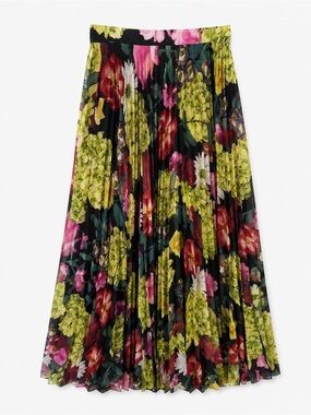 Emanuel Ungaro Floral Pleated Maxi Skirt
